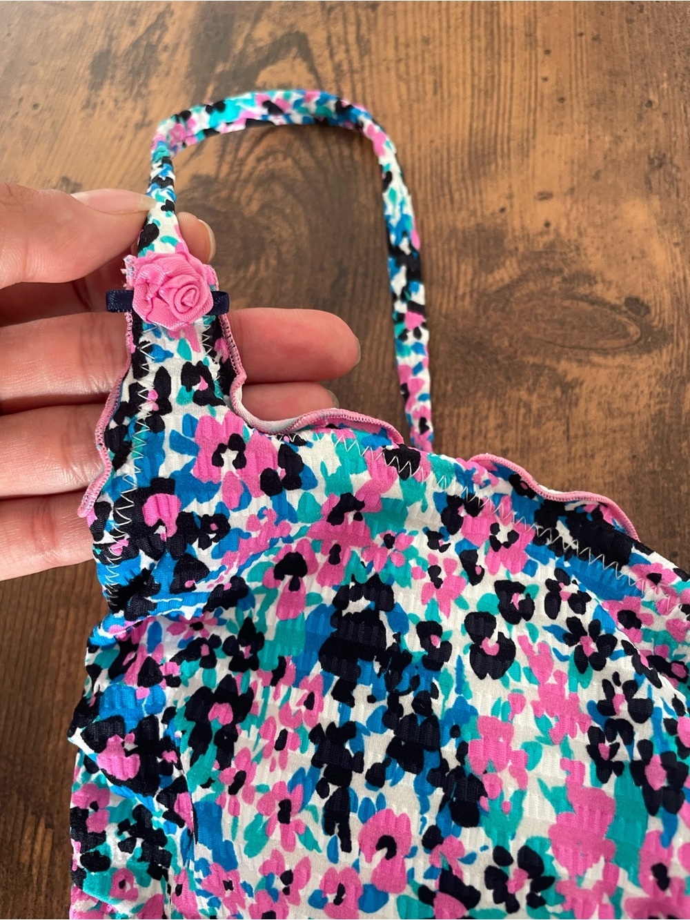 Jessica Simpson | Small Blessings Lettuce Edge One-Piece Swimsuit | Floral | NWT - Picture 9 of 14
